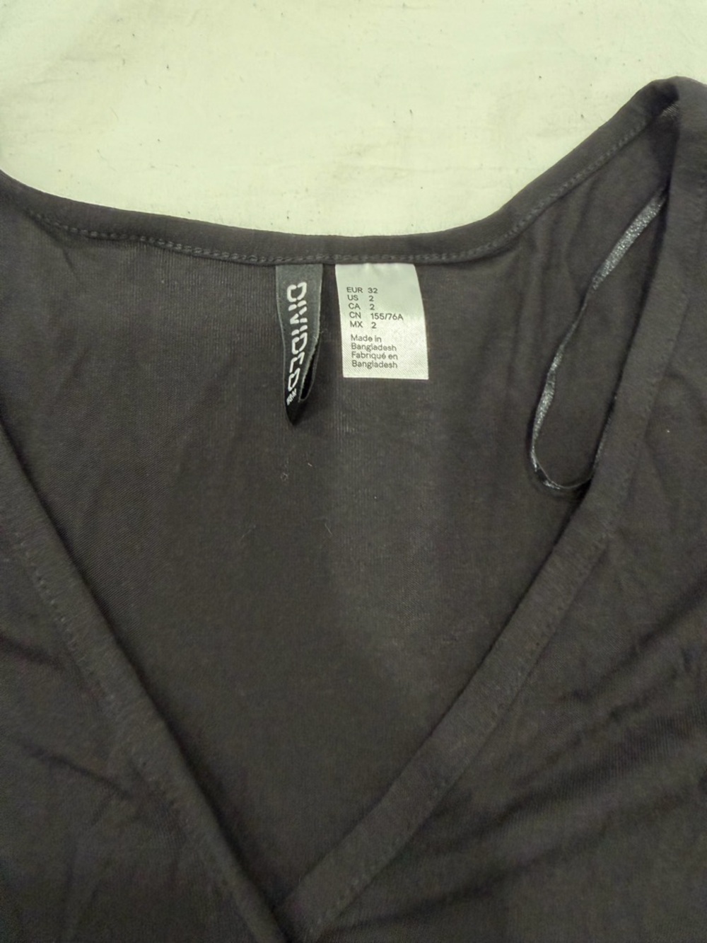 Divided Black Long-Sleeve Wrap Dress with Tie Waist - Picture 3 of 4